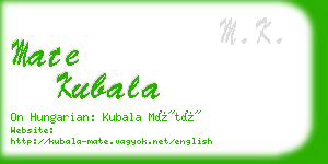 mate kubala business card